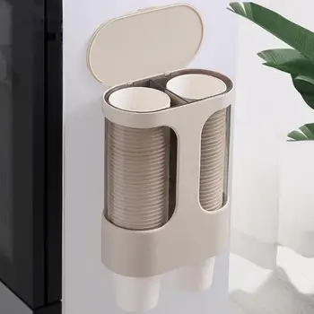 

Disposable Automatic Paper Cup Holder Convenient Practical User-friendly Design Dustproof Water Dispenser Cups Rack Shelf