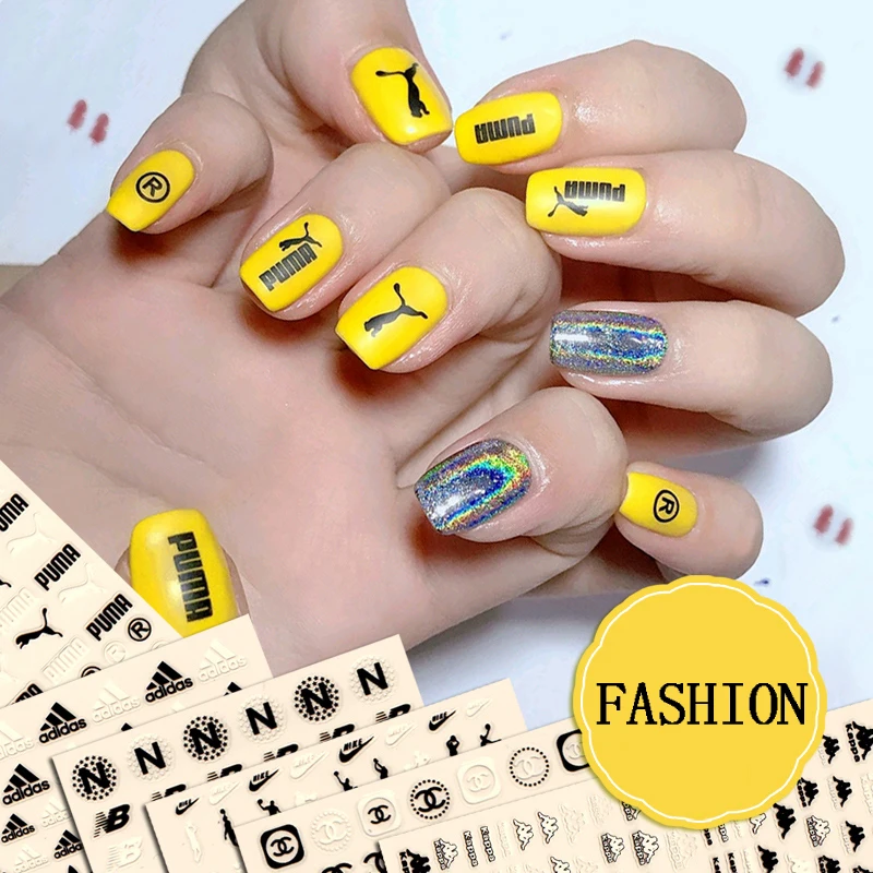 

DIY Nail Art Stickers Decorations Sport Logo Nail Sticker Self-adhesive DIY Decals Tips Rose Gold Stickers Decals For Nail