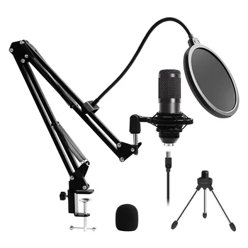 

Kit BM 800 USB Condenser Microphone With Adjustable Scissor Arm Stand Shock Mount For Youtube Live Broadcast 192KHz/24Bit