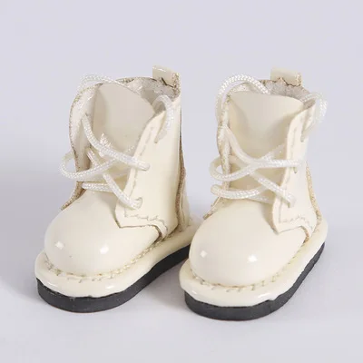 Удивительная [1/12 кукла кожаных ботинок] OB11 обувь obitsu11 сапоги(подходит для Ob11, obitsu11, BJD12 - Цвет: creamy white