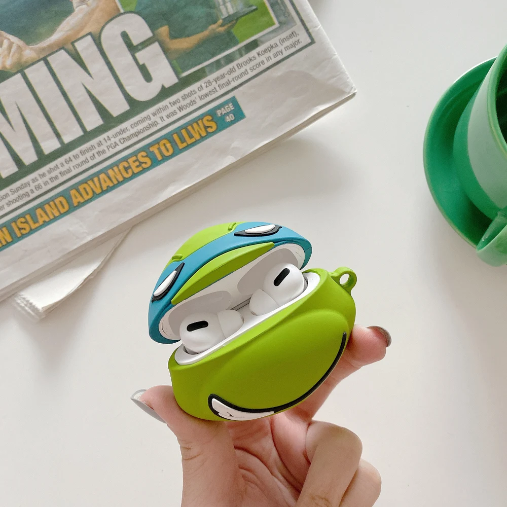 Чехол для наушников AirPods 3 Cool Ninja turtles для AirPods Pro, bluetooth-гарнитура, 3D Мягкий силиконовый чехол, чехлы с принтом из мультфильма с крючком
