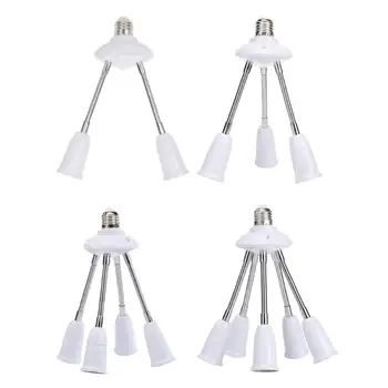 

Durable E27 Lamp White Base Adjustable Rotary LED Light Bulb Socket Holder Adapter Converter Easy To Use for Home Hotel