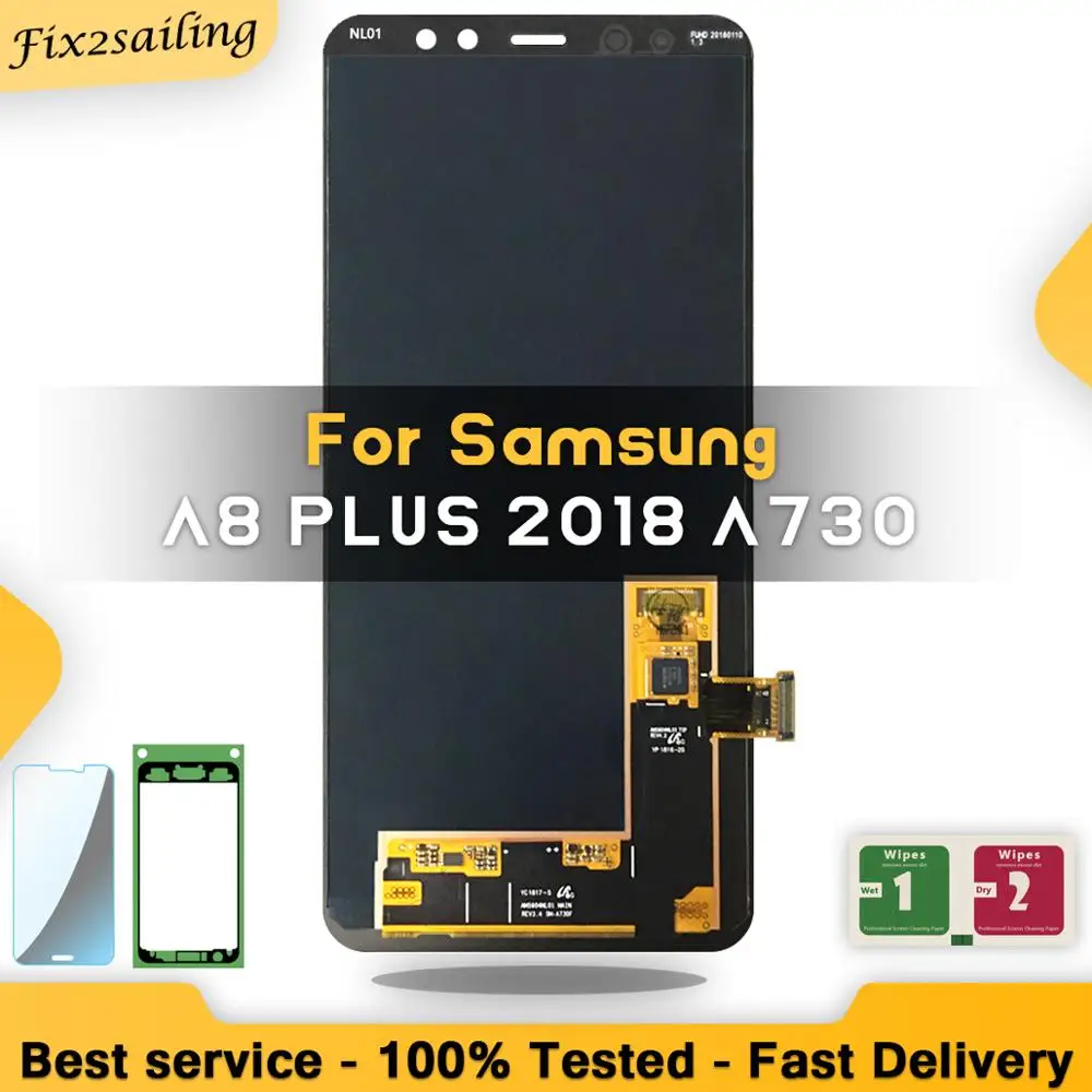 100% протестированный AMOLED дисплей lcd для Samsung Galaxy A8 Plus 2018 A730 ЖК с сенсорным экраном