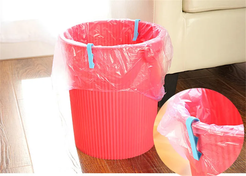 2pc Garbage Bag Fixed Clips Anti-Slip Trash Bin Waste Basket Bag Clamps Holder