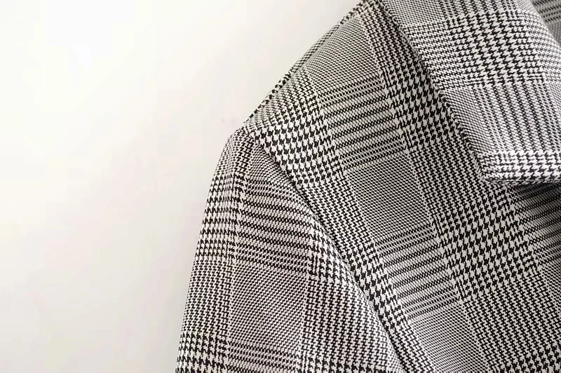 Withered england style office lady double breasted notched loose vintage houndstooth party playsuits women plus size