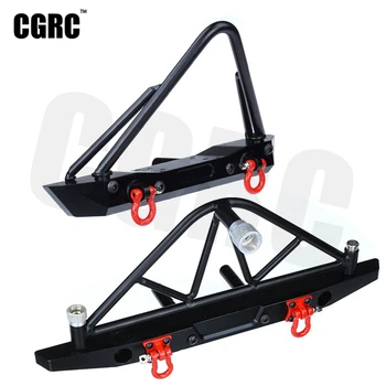 

RC Car CNC Metal Front Rear Bumpers With Spare Tire Bracket For 1/10 RC Crawler TRX4 Defender Bronco Axial Scx10 90047 90046