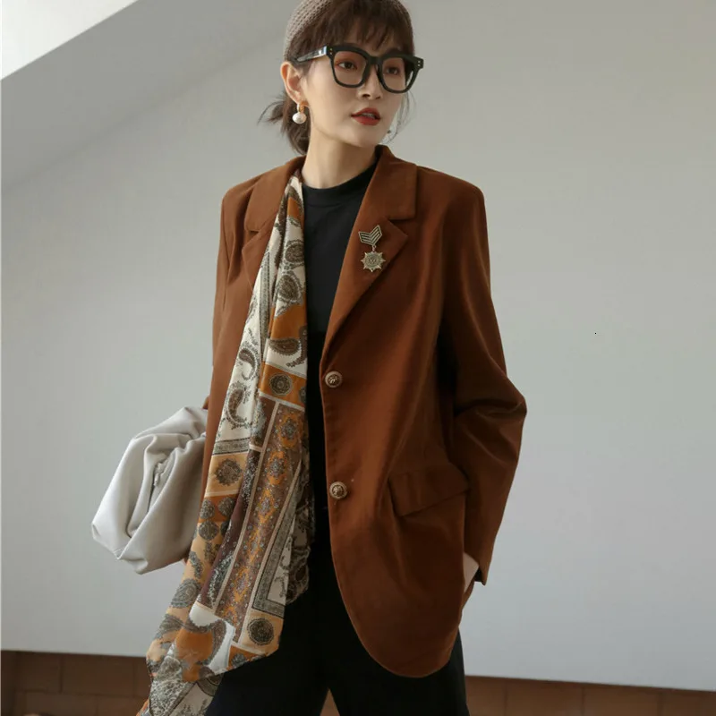 

[LANMREM] 2019 Autumn And Winter New Products Fashion Retro Short Paragraph Loose Casual Suit Jacket Female PA717