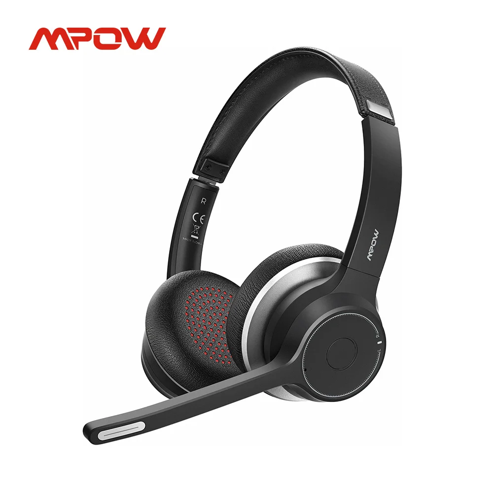 Mpow HC5 Bluetooth 5.0 Headset For Call Center Driver Office Wireless Wired 2 in 1 22h Battery Life CVC 8.0 Noise Cancelling Mic
