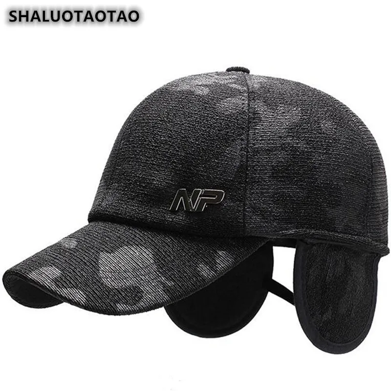 SHALUOTAOTAO мужская бейсбольная Кепка Snapback зимние новые хлопковые кепки с козырьками регулируемые размеры наушники термо Досуг бренды тренд шляпа