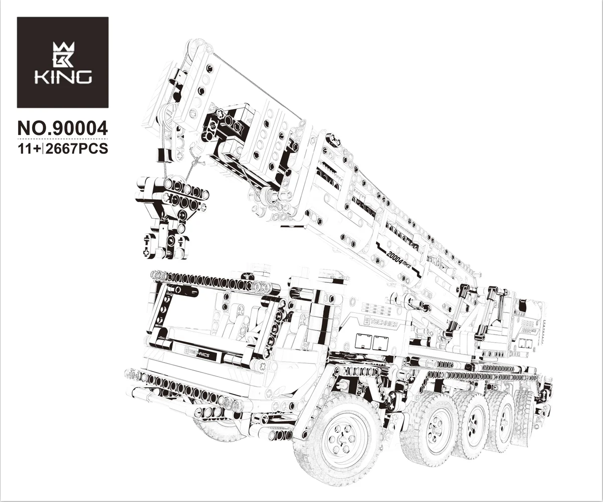 KING 90004(20004) 2606 шт. моторная техника мощный мобильный кран Mk II модель Конструкторы кирпичи совместимые 42009 день рождения
