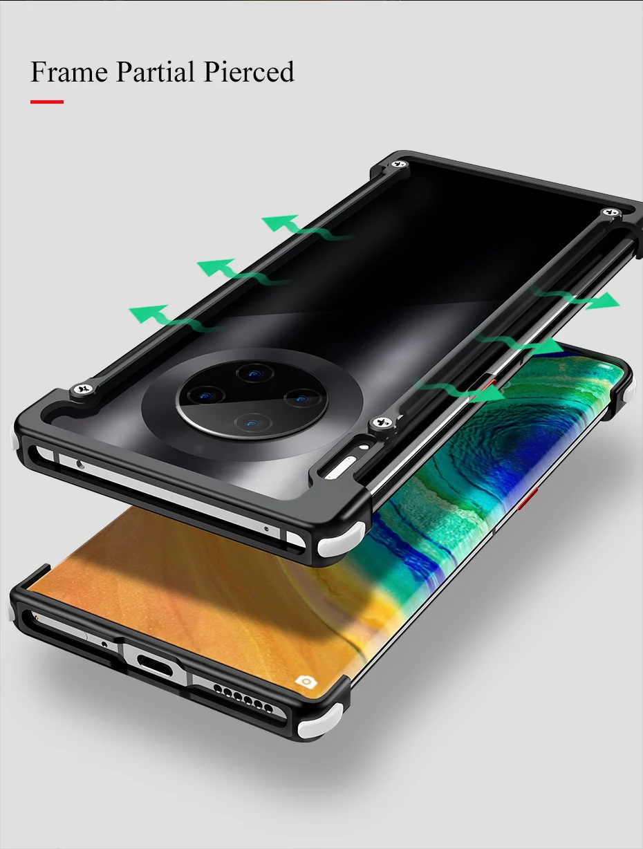 OATSBASF подушка безопасности Бампер металлический чехол для huawei mate 30 Чехол персональный металлический чехол для huawei mate 30 Pro Чехол для телефона