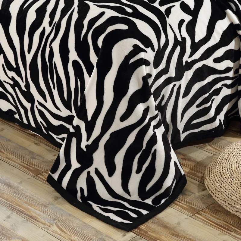 Стильное черно-белое леопардовое покрывало с узором, супер мягкое одеяло высокой плотности для дивана/кровати/автомобиля, портативные пледы
