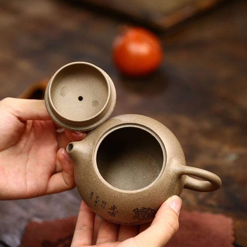 Исинский чайник Zisha 6 76 унции из сырой руды Qingduanni Purply Clay Xishi креативный тигровый