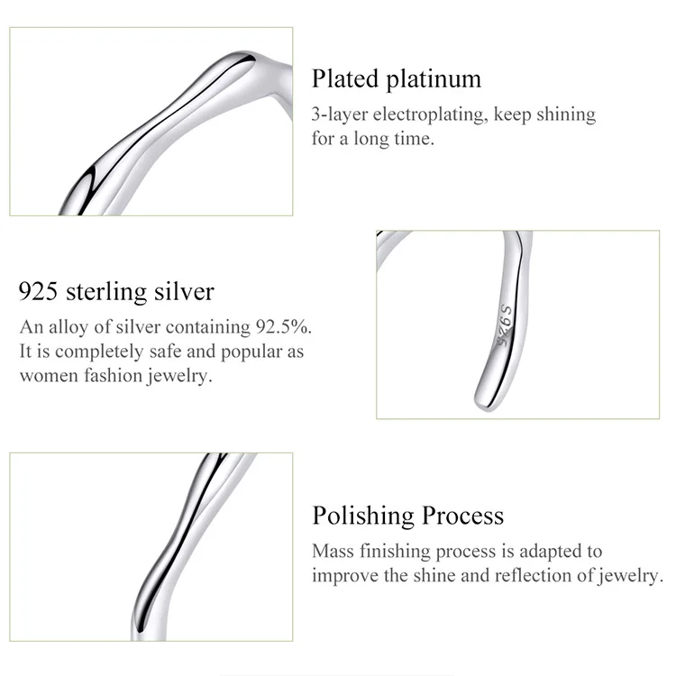 WOSTU, Новое поступление, 925 пробы, серебряные, минималистичные кольца для женщин, регулируемое кольцо на палец для свадьбы, хорошее ювелирное изделие, FIR593