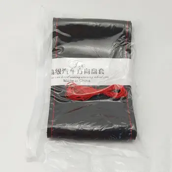 

37cm/38CM DIY Steering Wheel Covers Soft Leather Braid On The Steering-wheel Of Car With Needle And Thread Interior Accessories