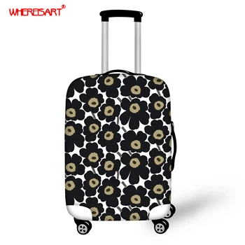 

WHEREISART Luggage Cover Nordic Flower Poppy Pattern Suitcase Covers Floral Prints Elastic Travel Trolley Luggage Case Covers