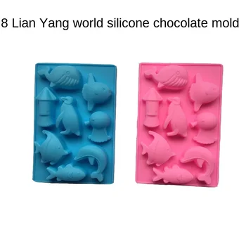 

8 The Ocean World Dolphin Food Silicone Chocolate Ice Pattern Die Silicone Soaps Die Mould Mousse Jelly Mould Silicone Mold
