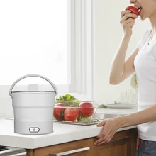 Складная электрическая сковорода, чайник с подогревом, контейнер для еды с подогревом, Ланч-бокс, портативная плита для приготовления чая, вилка EU/US/UK