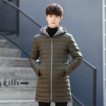 

2019 Winter new Men's Down Jacket White Duck Down Jackets Casual mens Down Jackets Medium-Long Coats plus size s-3XL