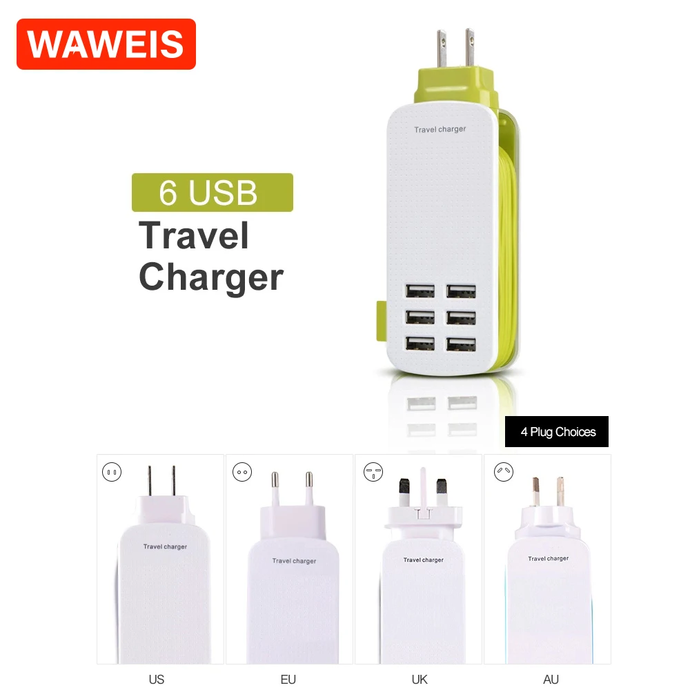 WAWEIS Лидер продаж 5 1 В 6 А быстрое зарядное устройство с несколькими USB-разъемами