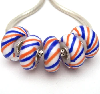 

JGWG2180 5X 100% Authenticity S925 Sterling Silver Beads Murano Glass beads Fit European Charms Bracelet diy jewelry Lampwork