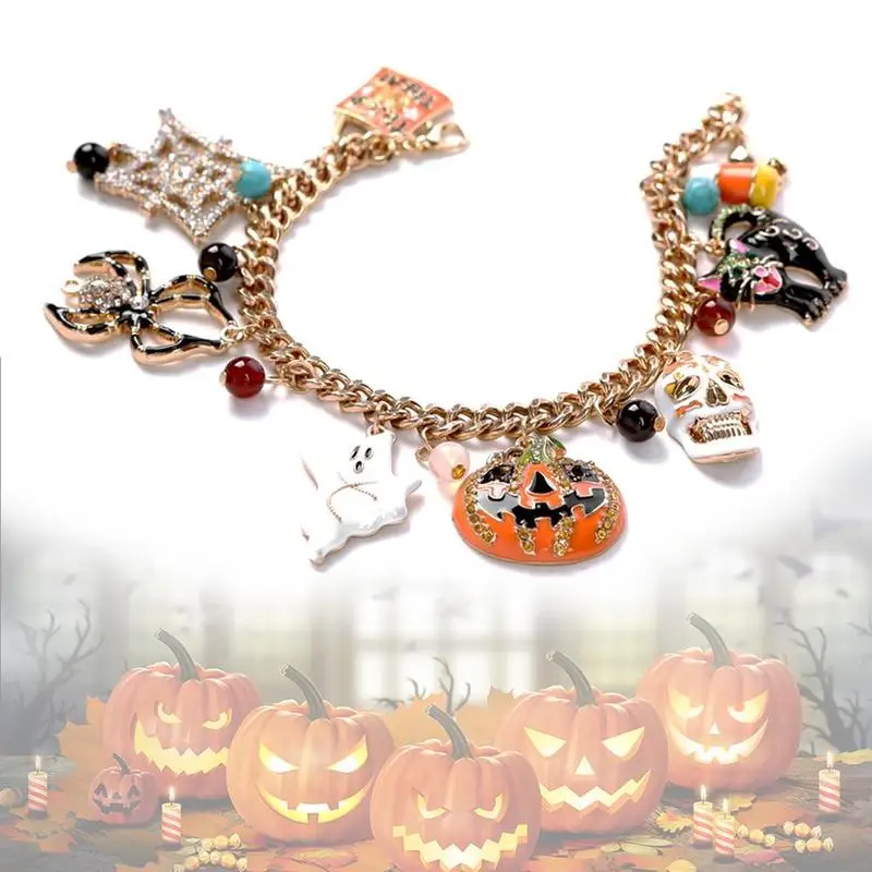 Браслет на Хэллоуин Череп Тыква панк очаровательный браслет модный браслет для женщин унисекс