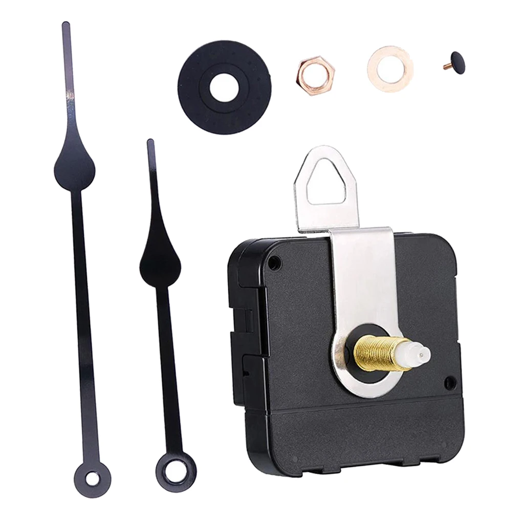 Replacement Clock Movements with Hook 2 Clock Hands Long Shaft Repair Parts for Wall Clock Metal Wall Clock Accessories