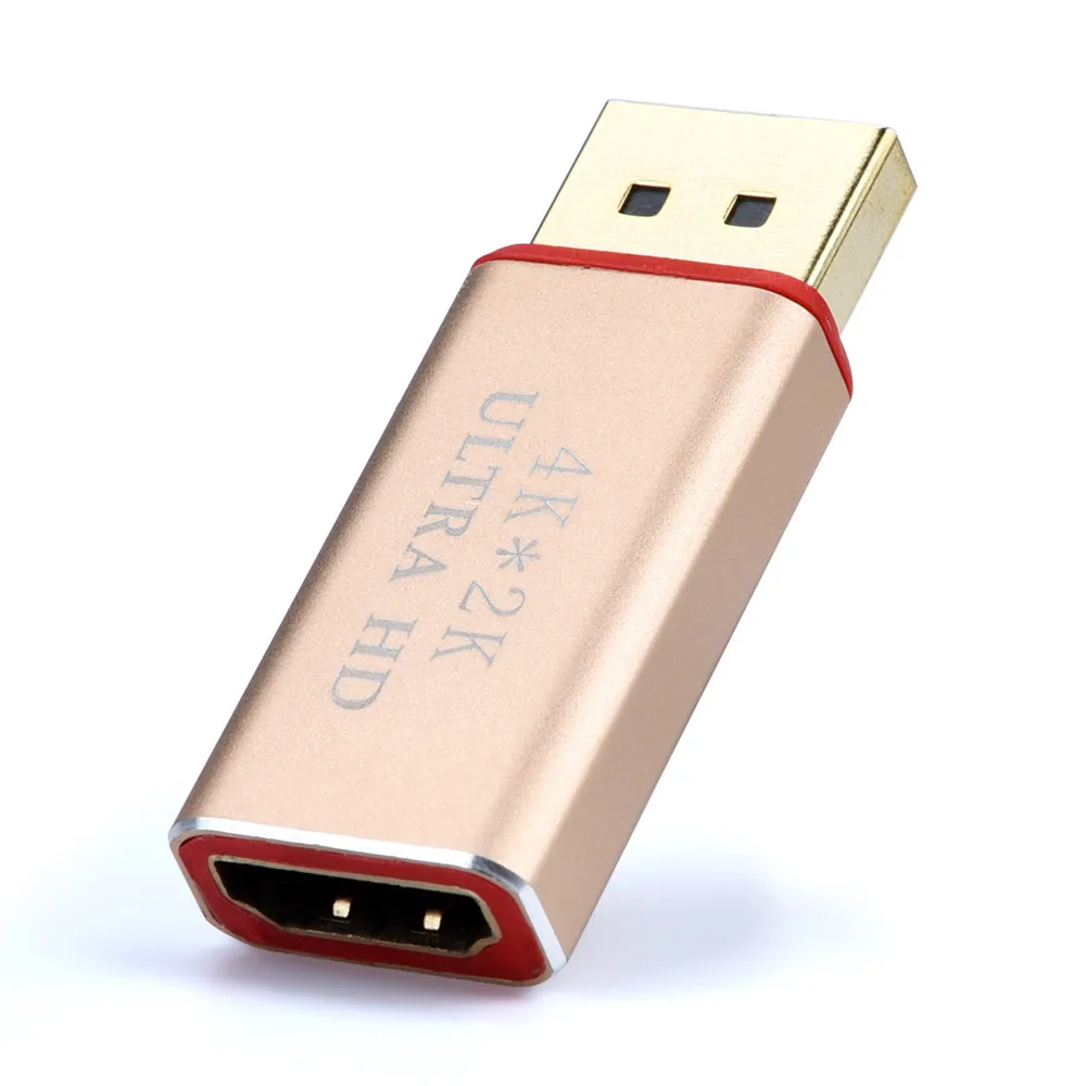 4K дисплей порт мужчин и HDMI Женский 30 адаптер HZ конвертер Дисплей Порт DP к HDMI - Цвет: Gold