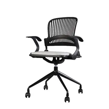 

Designer mobile office chair black and white conference chair mute round fashion workstation swivel chair