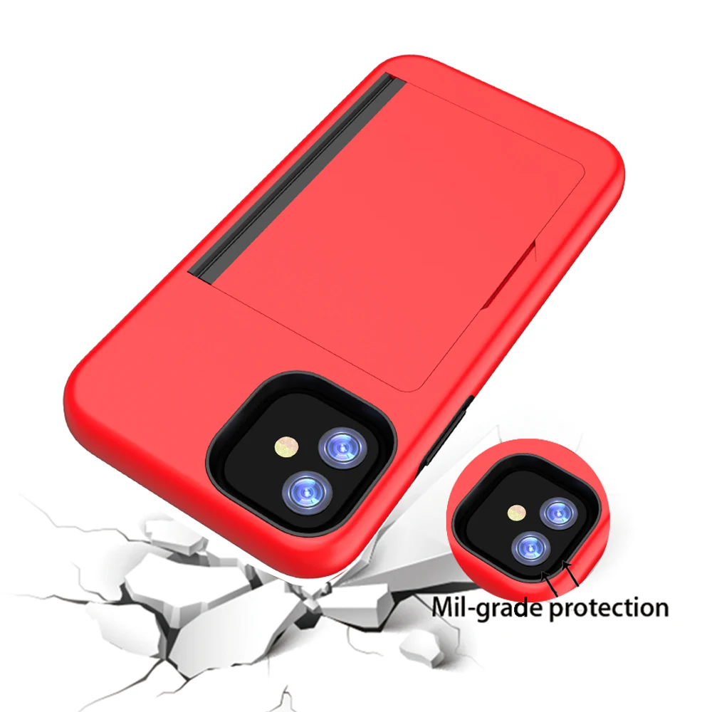Чехол для телефона для iPhone 11/11 Pro с двойным слоем ТПУ PC Гибридный чехол полностью оборудованный противоударный бампер с карточной камерой