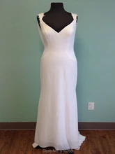 Best Price 2020 V Neck Straps Keyhole Back Bridal Gown Chiffon Beach Wedding Dressses Real Photo Robe De Mariee Custom Made Best Price 2020 V Neck Straps Keyhole Back Bridal Gown Chiffon Beach Wedding Dressses Real Photo Robe De Mariee Custom Made