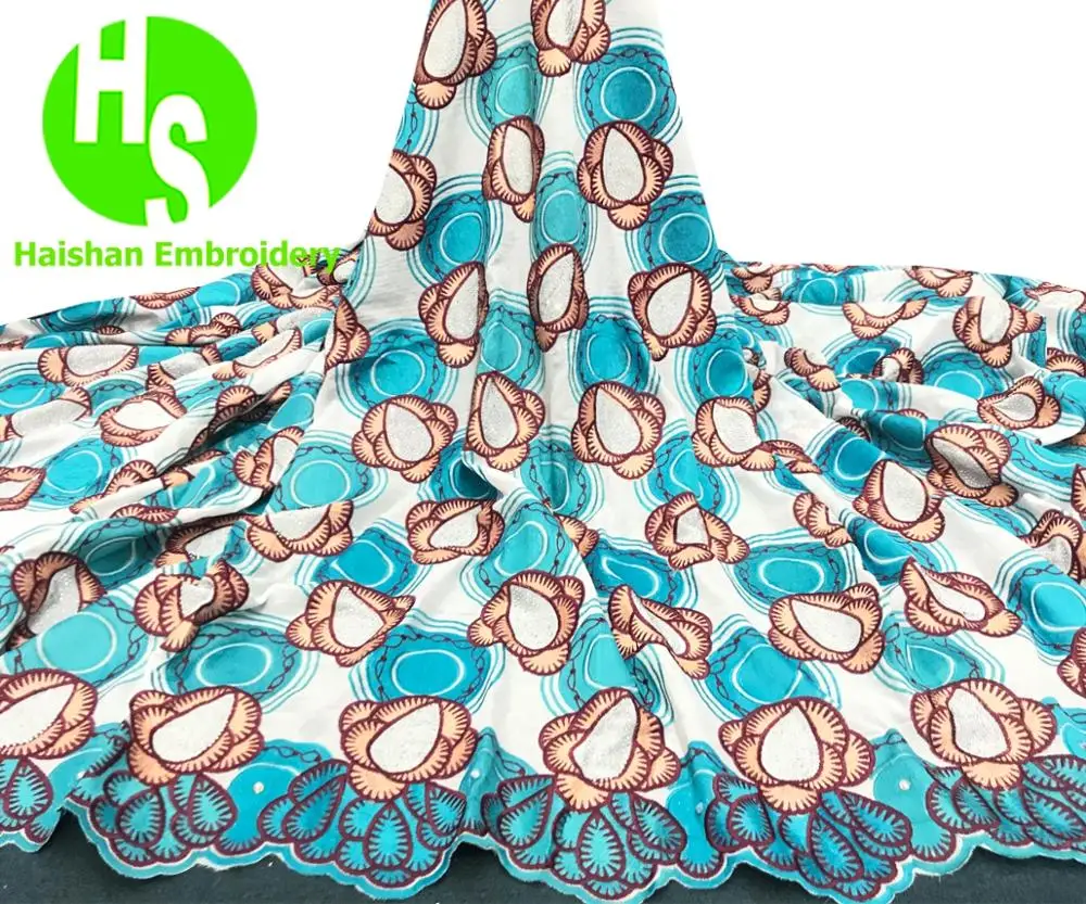 

New Design African Voile Lace Fabric 2019 High Quality Swiss Voile Lace Cotton African Lace Fabric with Stones