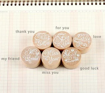 

Hot Selling Newest 2020 Round Wood Retro Seal Valentine's Day Blessing Words Clear Stamps and Dies for Card Making Stamp Clear