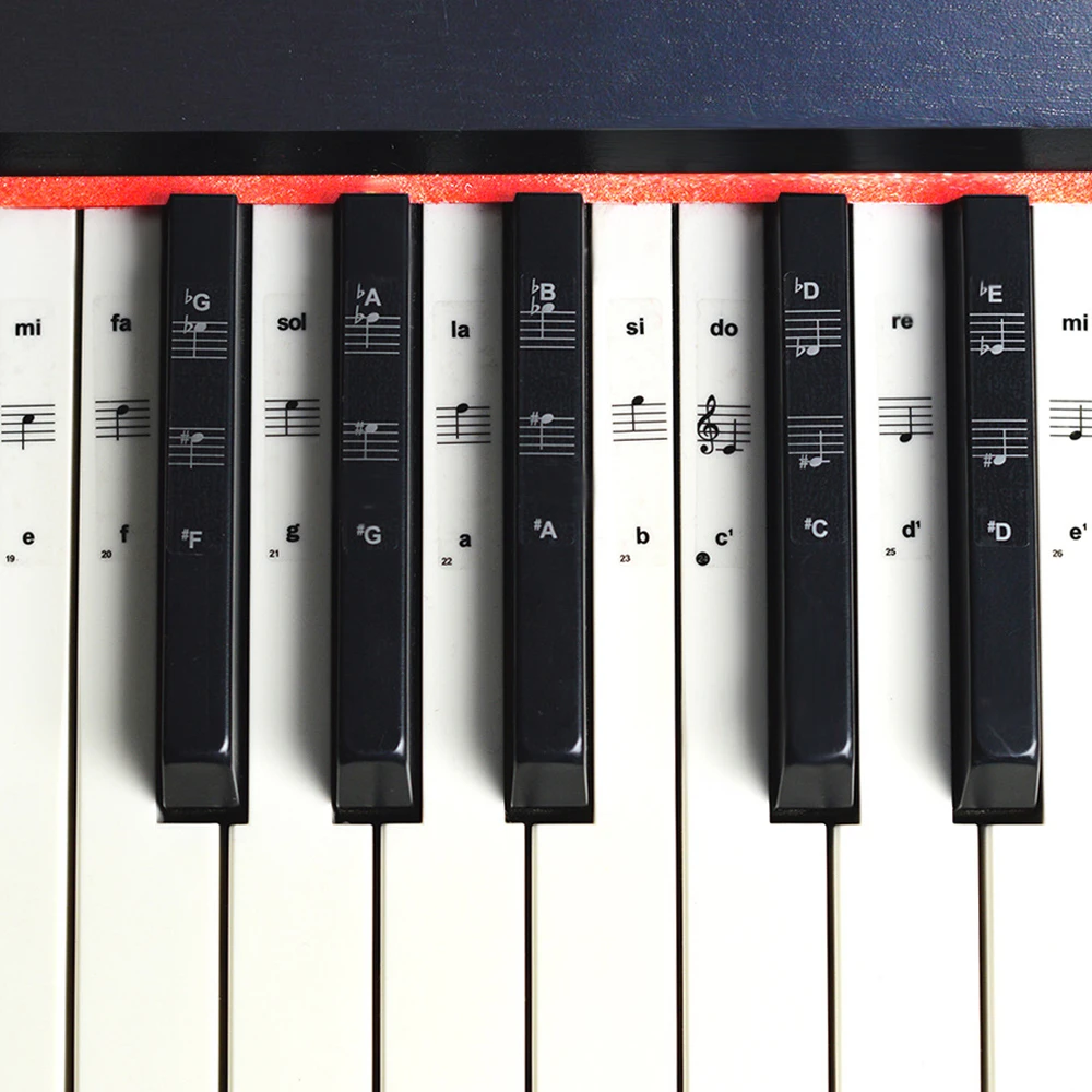 

54/61/88 Key Piano Stickers Transparent Piano Keyboard PVC Sticker Piano Stave Electronic Keyboard Name Note Sticker Accessories