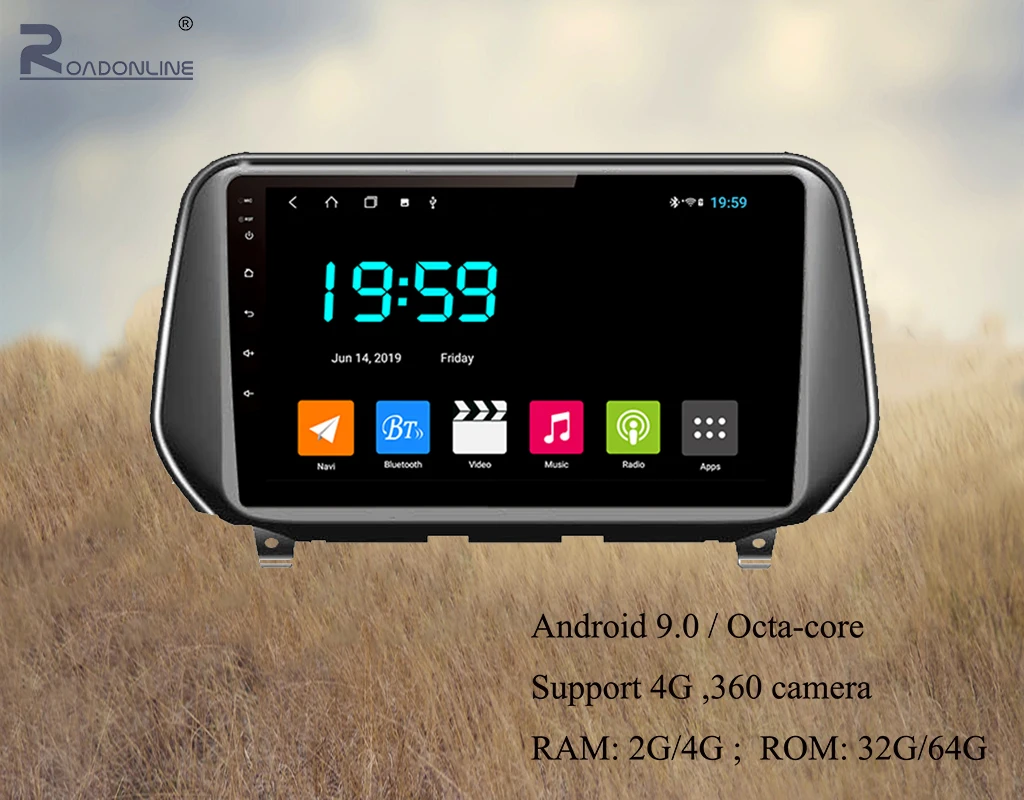 Discount Car Multimedia Player 10.1’’ HD 1din Touch-screen Radio Stereo Support In-Car Bluetooth/WIFI/FM/AM/USB/AUX/MAP for 2019 Santa Fe 0