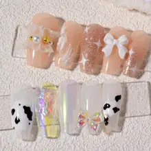 

50% Hot Sale 1 Box Nail Decals Cute 3D Effect Resin Nails Auroraes Rhinestone Tools DIY Supplies