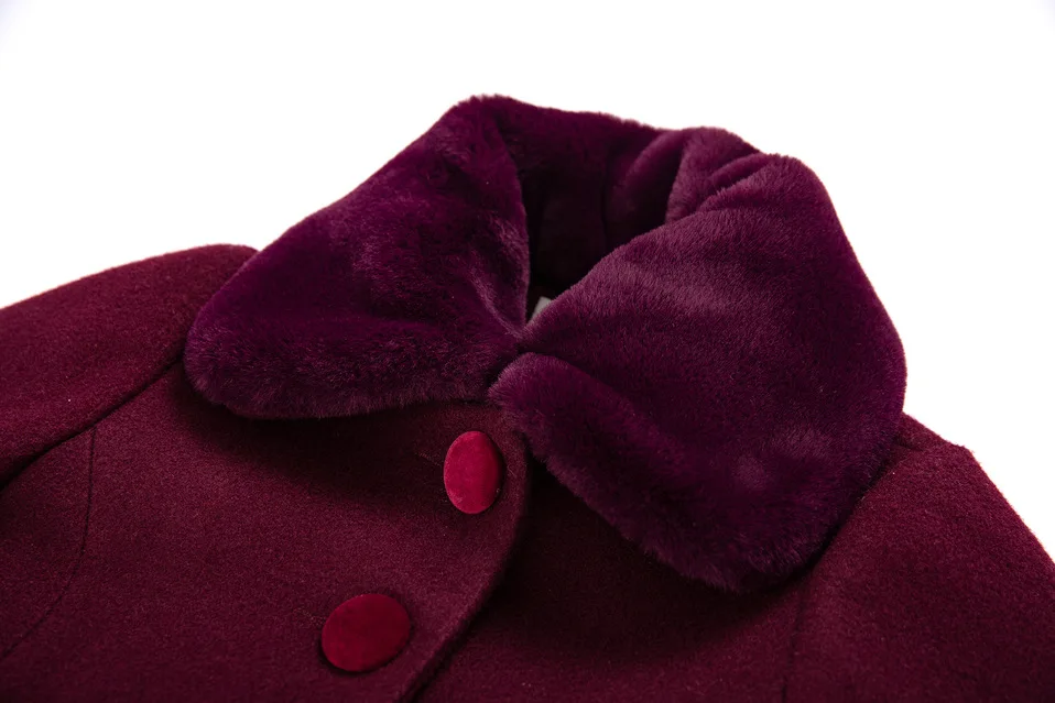 Pettigirl/ ; осенне-зимние Бархатные Пальто винно-Красного цвета для девочек с бантом; Рождественская одежда с длинными рукавами для девочек; G-DMOC110-B444RW