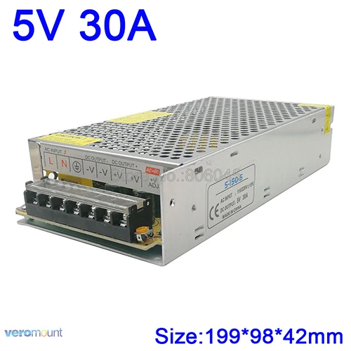 DC 5 В 5A 10A 20A 30A 40A 60A Светодиодный источник питания 30 Вт 50 Вт 100 Вт 150 Вт 200 Вт импульсный источник питания AC в DC5V конвертер - Цвет: 5V 30A
