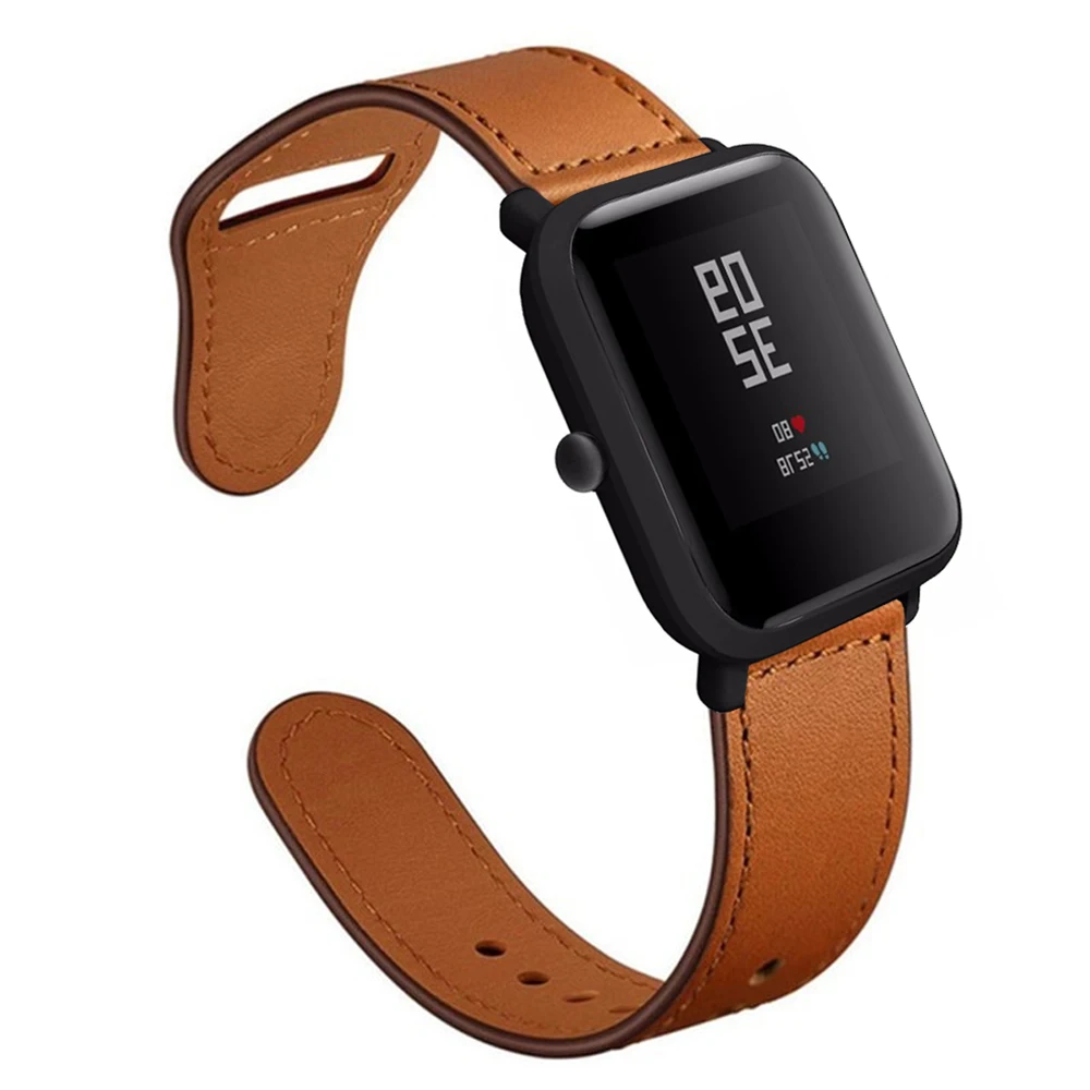 Новинка ремешок из натуральной кожи для часов Xiaomi huami Amazfit Bip BIT / GTS фитнес браслет