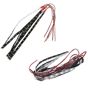 

12 Pcs Waterproof DC12V Motor LED Strip Underbody Light for Car Motorcycle Red & Cool White