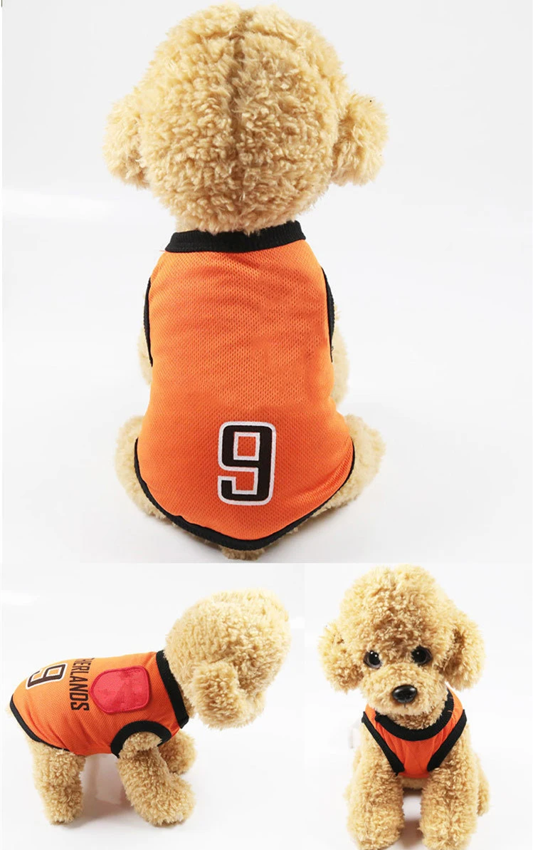 Собака Кошка Футбол командный жилет сборная по футболу крутая рубашка для щенка Тедди Йоркский Бульдог - Color: Netherlands