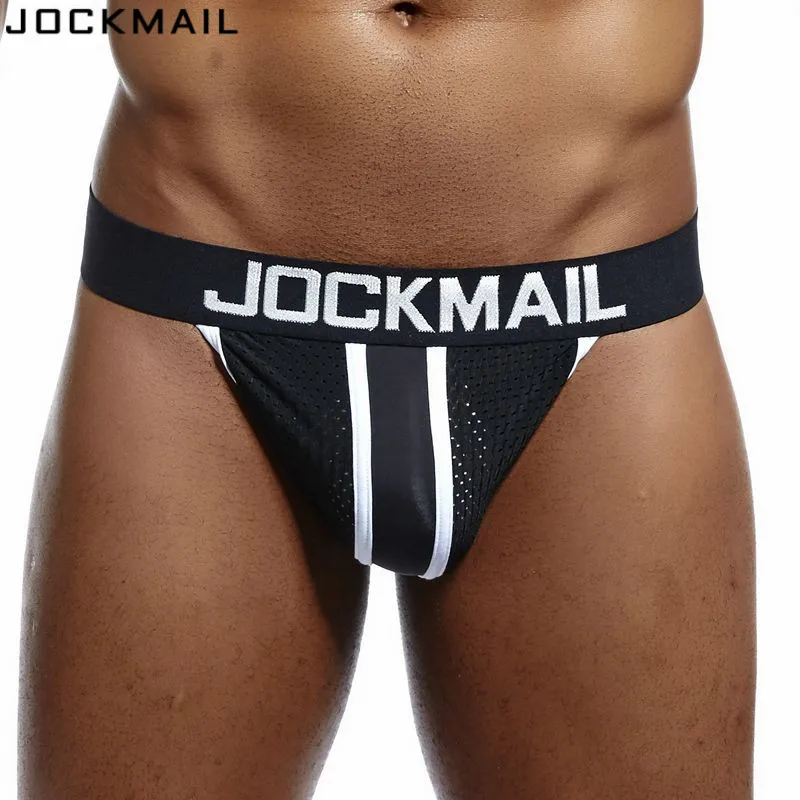 Бренд JOCKMAIL мужской сетчатый бандаж нижнее белье/стринги и стринги сексуальные с