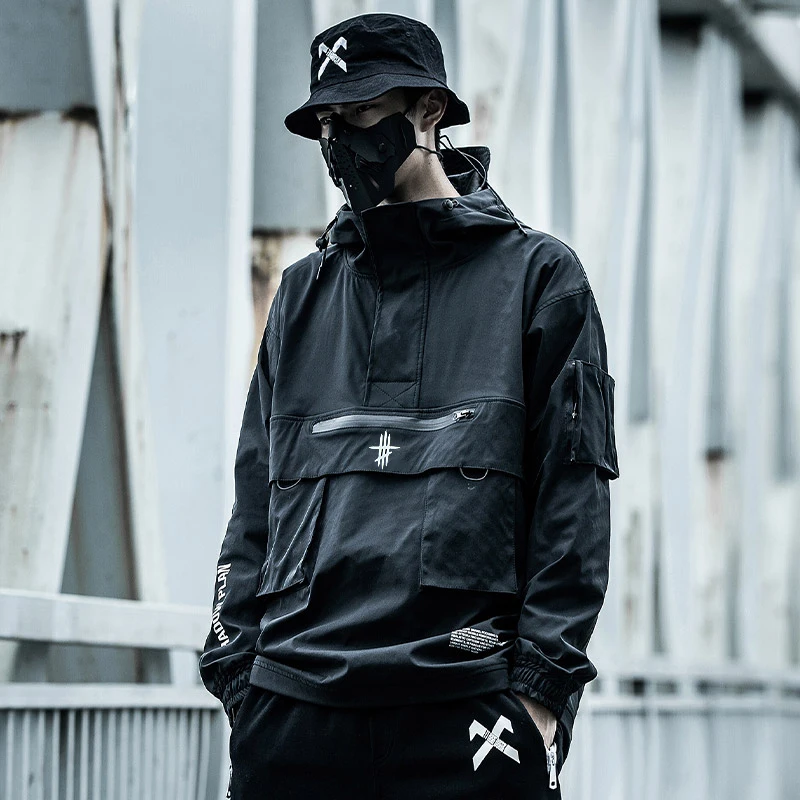 Techwear Anorak Hooded Windbreaker 