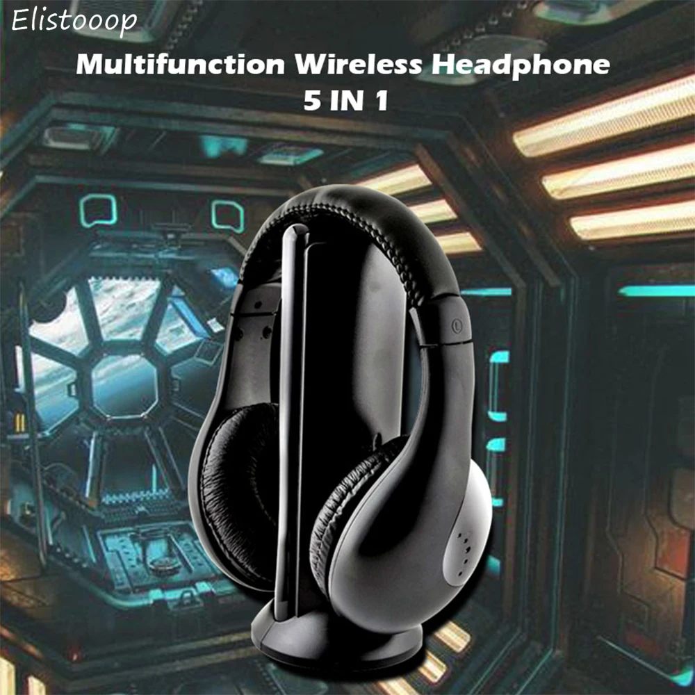 Многофункциональные Беспроводные наушники 5 в 1 Casque Audio Sans Fil Ecouteur Hi-Fi Radio FM TV MP3 PC |