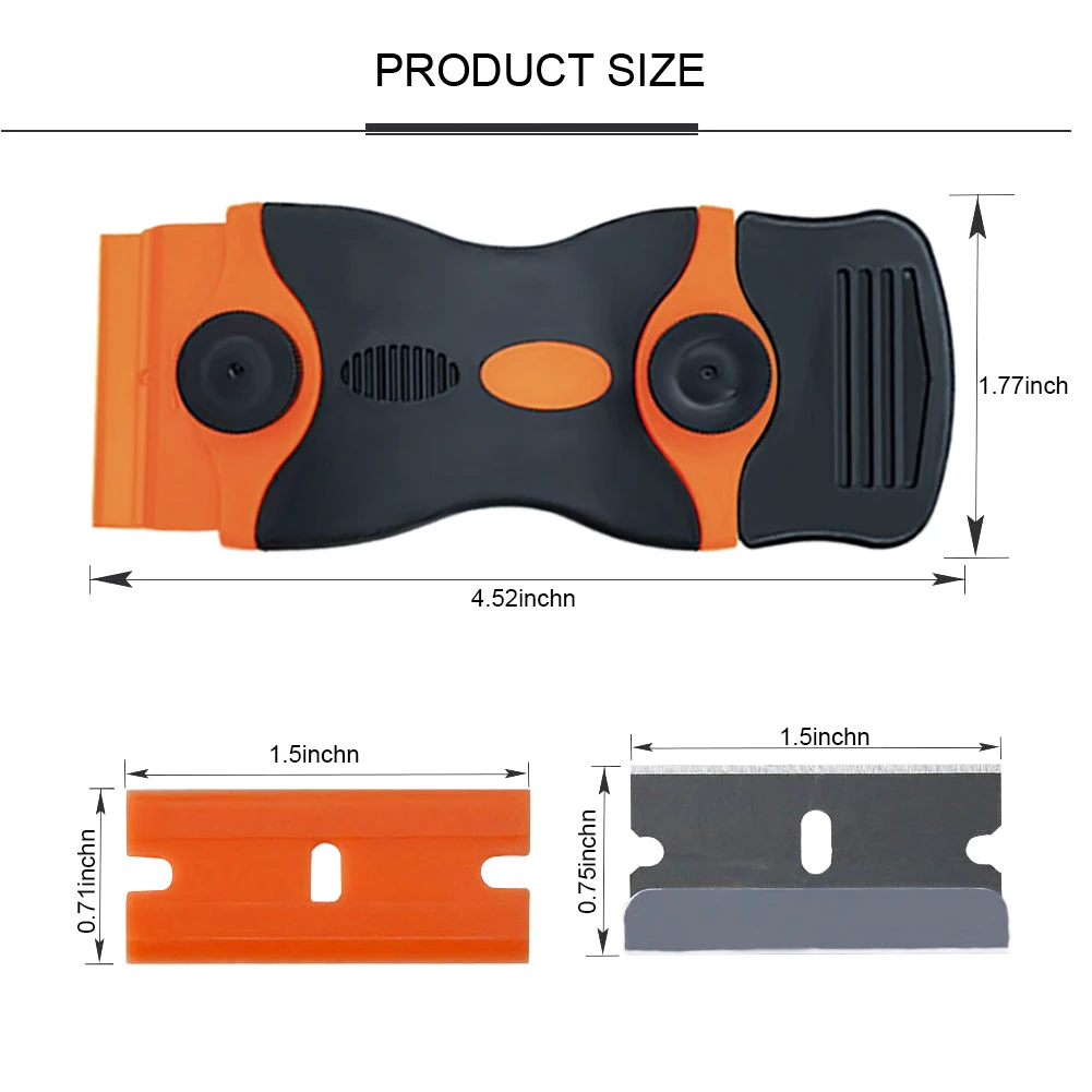 Ceramic Glass Oven Clean 2pcs Razor Scraper+16pcs Razor Blade Window Tint Carbon Fiber Vinyl Car foil Sticker Remover