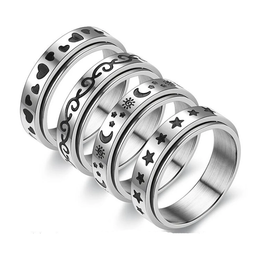 Buy Anxiety Ring – 925 Sterling Silver Spinner Ring – Fidget Rings for  Anxiety for Women and Men – Modern and Elegant Design – Adjustable Size Ring  Jewelry (Anxiety Ring) Online at desertcartINDIA