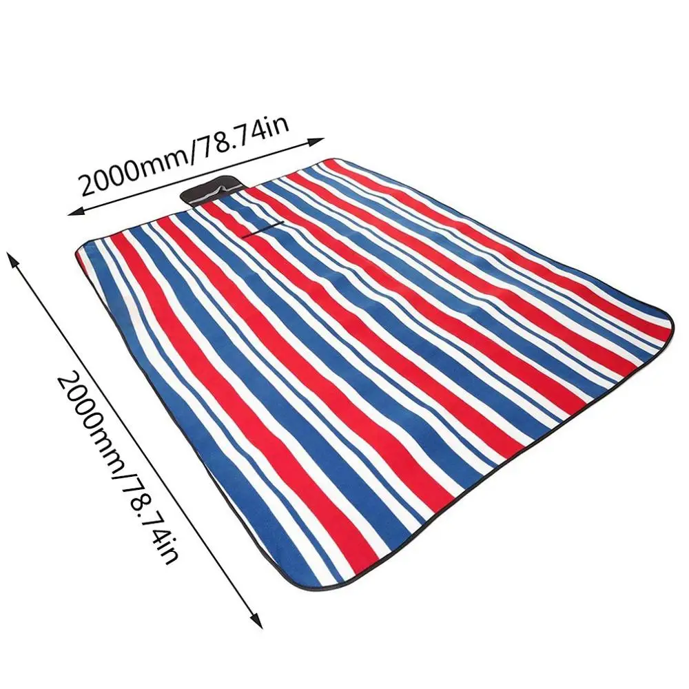 red bue strip 200cm Коврик для пикника на открытом воздухе, для кемпинга, детский плед, Пляжное водонепроницаемое влагонепроницаемое одеяло для пикника, детский коврик для кемпинга - Цвет: red bue strip 200cm