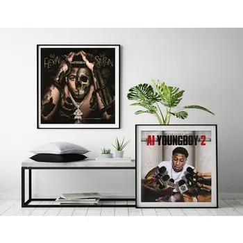 

M496 ai YoungBoy Never Broke Again Music Album Cover Art Silk Poster Canvas Decoration Print Pictures custom 24x24 27x27inch