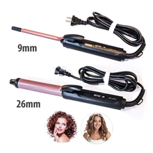 Плойка для профессиональной завивки вращающийся для волос 9/26 мм Утюги щипцы гофре для светодиодных ламп для волна волос Инструменты для укладки волос волнистых стайлер для волос