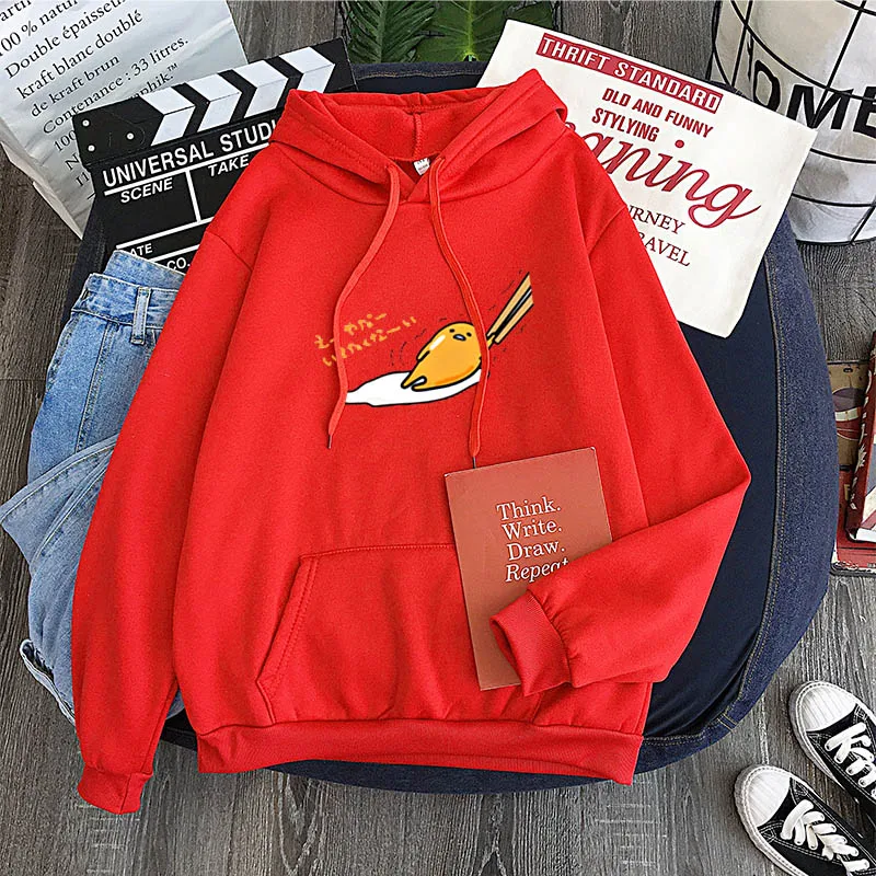 Gudetama Hoodie8 Kawaii, милая Толстовка Gudetama, Женский пуловер, Harajuku, толстовка, Lazy egg, флисовый пуловер, толстовка с капюшоном, осенняя толстовка, толстовка P - Цвет: Gudetama Hoodie8